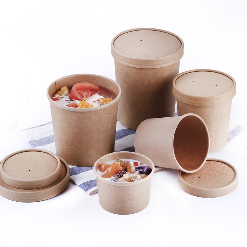 Disposable-Kraft-Brown-Paper-Tub-Bowls-with-Paper-Lid